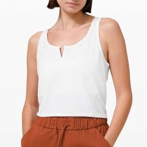 Lululemon Cropped Henley Tank Top• White🤍